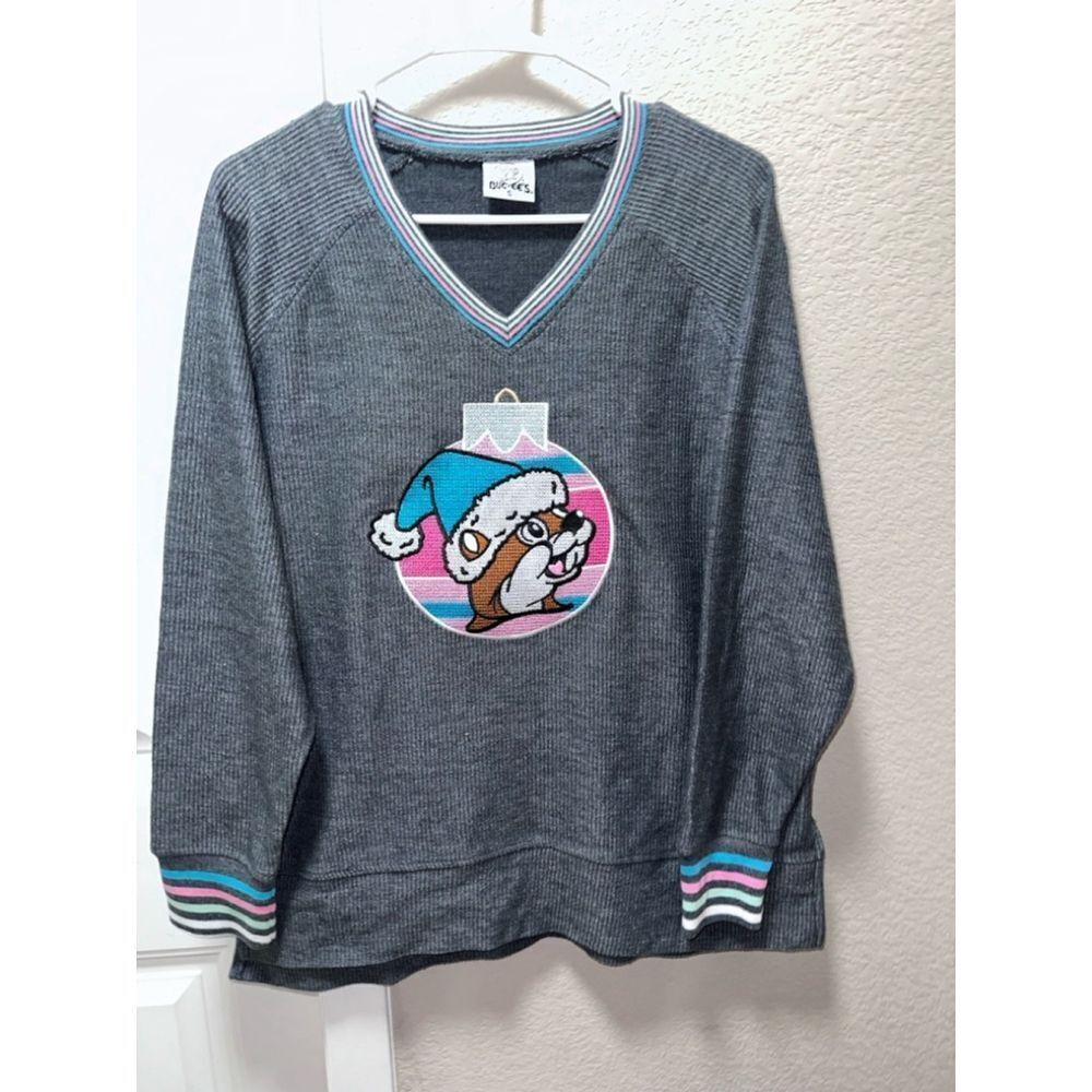 Buc-ees Embroidered Christmas Ornament Sweatshirt
